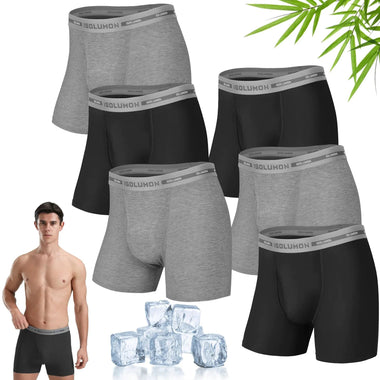 IGOLUMON Mens Underwear 6 Pack Mens Boxer Briefs Soft Bamboo Rayon Boxers for Men Breathable Underwear Trunks with Fly Bezurvan.com