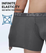 DAVID ARCHY Mens Underwear Boxer Briefs Breathable Soft Moisture-Wicking with Fly Underwear for Men Multipack A3, Dark Grey-5.5'' in 4 Pack Small Bezurvan