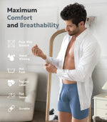 DAVID ARCHY Mens Underwear Boxer Briefs Breathable Soft Moisture-Wicking with Fly Underwear for Men Multipack A3, Dark Grey-5.5'' in 4 Pack Small Bezurvan.com