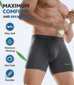 DAVID ARCHY Mens Underwear Boxer Briefs Breathable Soft Moisture-Wicking with Fly Underwear for Men Multipack A3, Dark Grey-5.5'' in 4 Pack Small Bezurvan.com