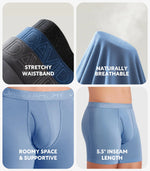 DAVID ARCHY Mens Underwear Boxer Briefs Breathable Soft Moisture-Wicking with Fly Underwear for Men Multipack A3, Dark Grey-5.5'' in 4 Pack Small Bezurvan.com