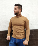 Men's beige turtleneck sweater by Chillout - 100% acrylic made in Colombia.
