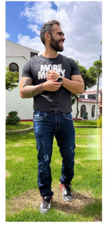 Men's Sobek skinny stretch jeans in Royal blue- Bezurvan high-elasticity denim.