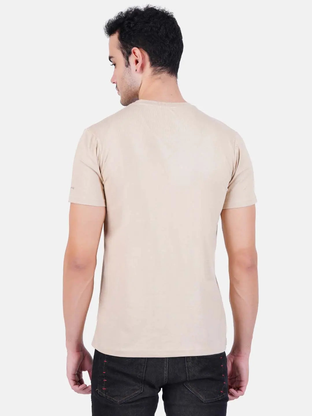 Cotton T-Shirt for Men - Beige-6