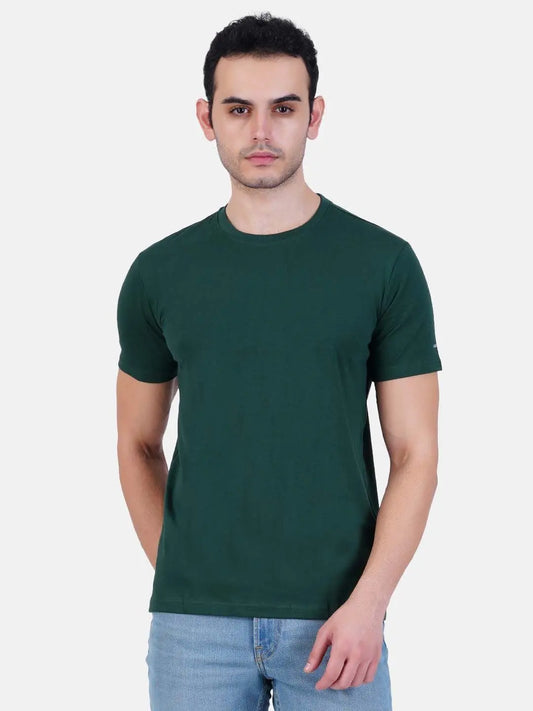 Round Neck Tshirt Green Cotton Tshirt for men and women for summer breathable cool soft fine fabric