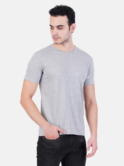 Round Neck Tshirt Grey Cotton Tshirt for men and women for summer breathable cool soft fine fabric