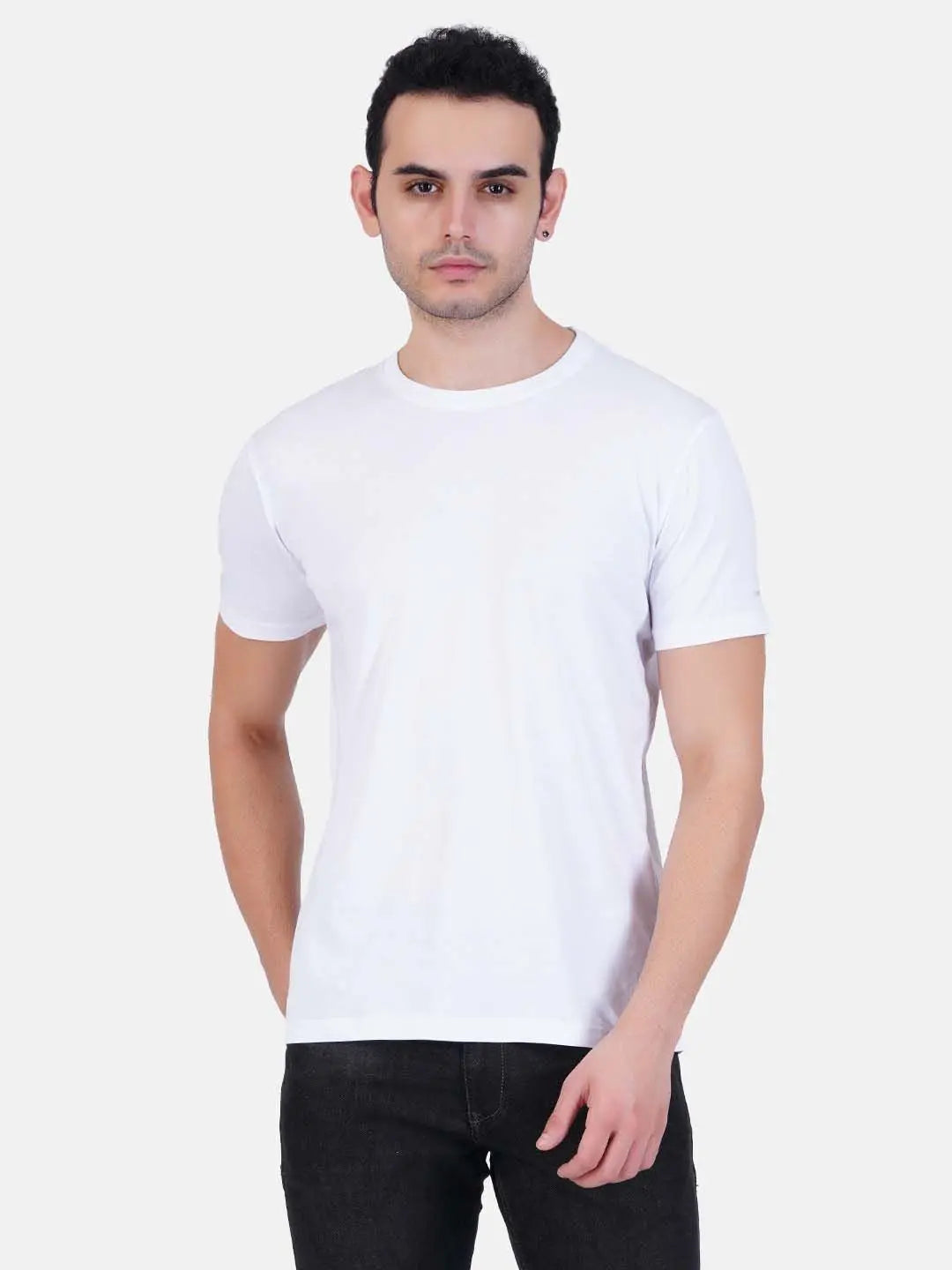 Round Neck Tshirt White Cotton Tshirt for men and women for summer breathable cool soft fine fabric