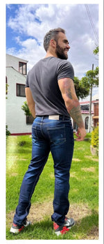 Men's Sobek skinny stretch jeans in Royal blue- Bezurvan high-elasticity denim