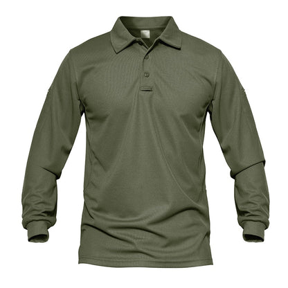 Men Tactical T-shirts Summer Quick Dry Performance Airsoft T-shirts Long Sleeve Lightweight Pique Jersey Golf T-shirts-3