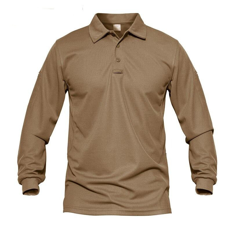 Men Tactical T-shirts Summer Quick Dry Performance Airsoft T-shirts Long Sleeve Lightweight Pique Jersey Golf T-shirts-0