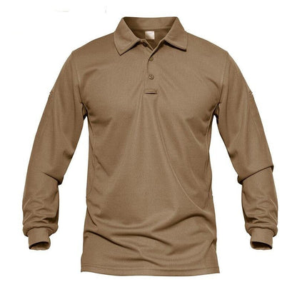 Men Tactical T-shirts Summer Quick Dry Performance Airsoft T-shirts Long Sleeve Lightweight Pique Jersey Golf T-shirts-0