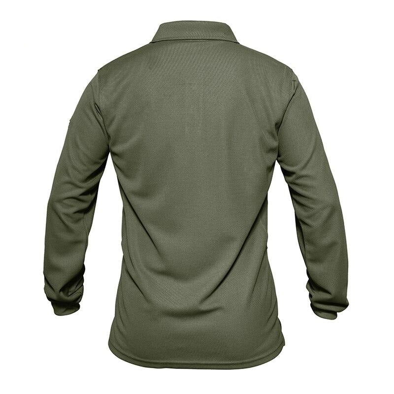 Men Tactical T-shirts Summer Quick Dry Performance Airsoft T-shirts Long Sleeve Lightweight Pique Jersey Golf T-shirts-4